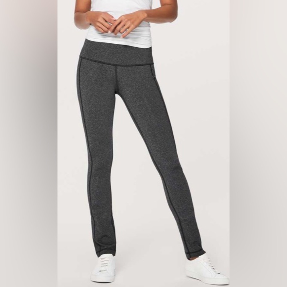 Lululemon Groove Leggings Skinny Leg Fit Heathered Grey 6
